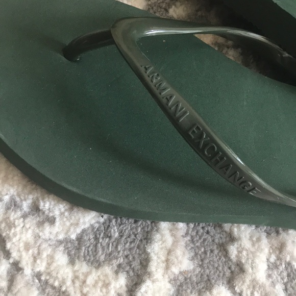 Armani Exchange Green Flip Flops - Picture 2 of 9
